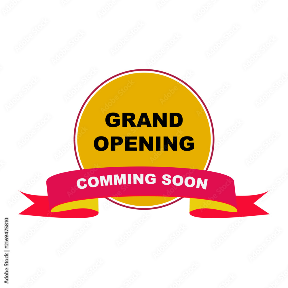 Fototapeta premium Grand opening coming soon badge label sign