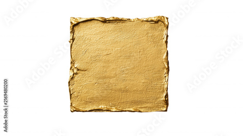 Golden paint stroke creating a textured art element yellow luxurious brushstroke for transparent background design