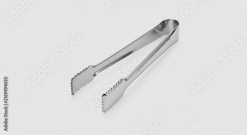 Polished Chrome Ice Tongs with Serrated Ends for Kitchen and Bar Serving