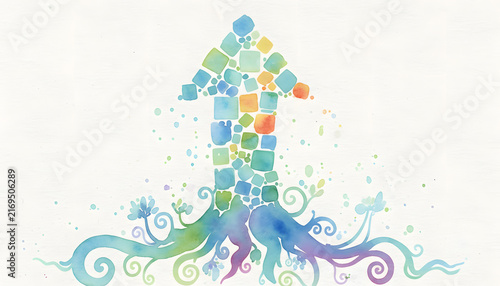 Colorful Firefly Illustration with Abstract Light and Swirls
