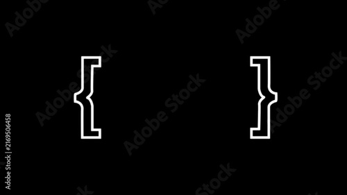 Minimal Curly Bracket Animation on transparent Background 4k video animation