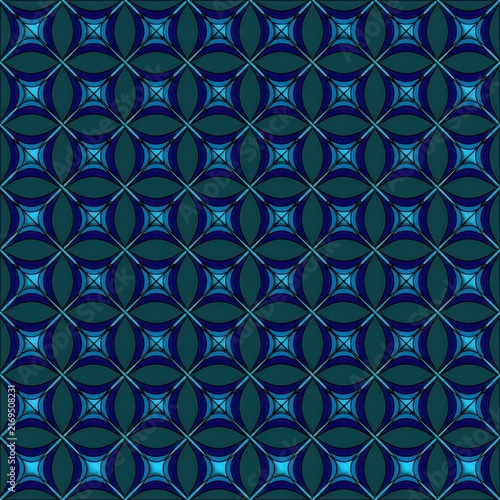 Fotografie Blue and green abstract geometric pattern background