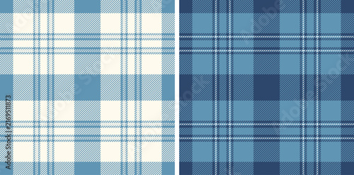 plaid tartan seamless repeat pattern. This is blue white checkered plaid vector illustration. Design for decorative,wallpaper,shirts,clothing,wrapping,textile,fabric,texture