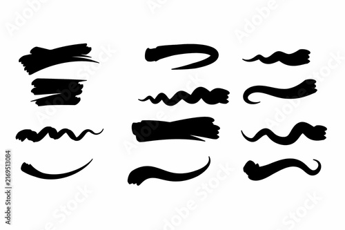 Konstfotografi Chinese brush strokes swirl, line curve, calligraphy paint spiral elements