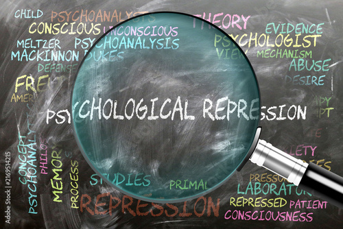 Fotografía Psychological Repression being studied, examined - under close inspection