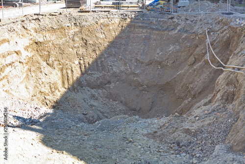 Canvastavla Deep excavation pit at construction site