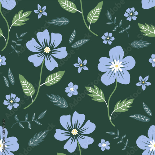 flower floral leaf seamless repeat pattern. this is a colorful vector illustration. Design for decorative, wallpaper, shirts, clothing, tablecloths, blankets, wrapping, texture, textile, fabric