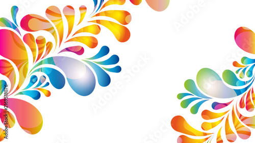 Colorful abstract wave horizontal banner background with copy space