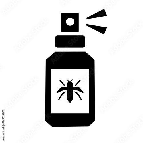 Foto Insect Repellent Spray Icon in Black and White Geometric Style