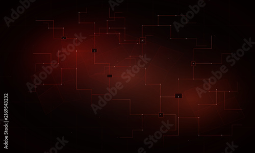 Foto Abstract red cyber network schema with glowing digital routing nodes vector