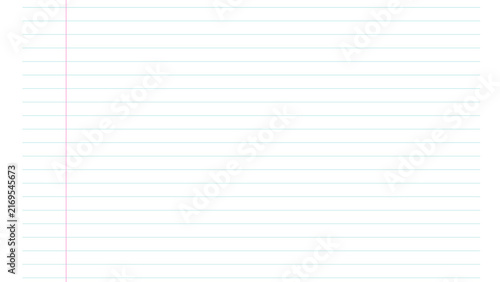Lined notebook paper sheet with a vertical red margin line background paper texture horizontal lines stationery background notebook page paper pattern notebook background stationery
