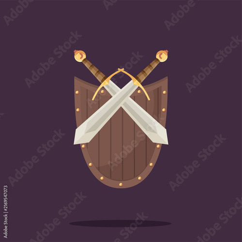 Flat vector Sword icon colorful