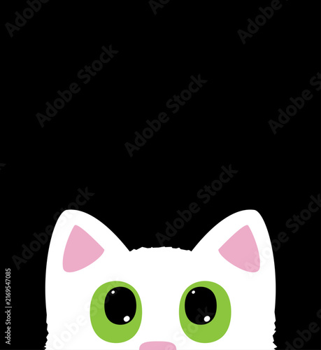 Cute cat vector. Kitten in flat style