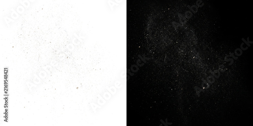 Monochrome fine dust particles and spray texture overlay for abstract background