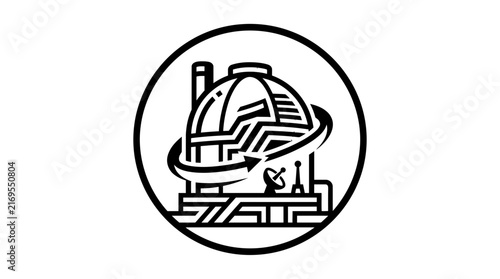 Scientific Space Observatory and Satellite Communication Dish Icon Vector