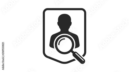 Human Resource Recruitment and User Identity Verification Shield Icon
