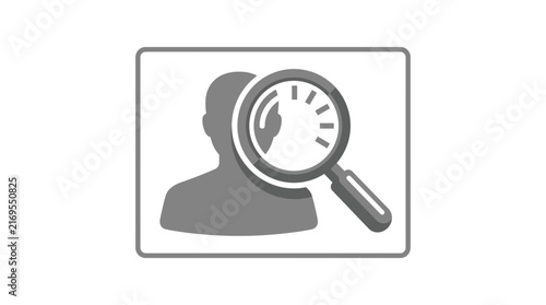 Human Resource Recruitment Concept with Man Silhouette and Magnifying Glass