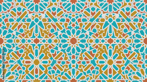 Zellige pattern with intricate geometric design. moroccan tilework illustration featuring tile