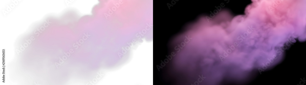 Obraz premium Soft pink and purple smoke or cloud effect on black and white background