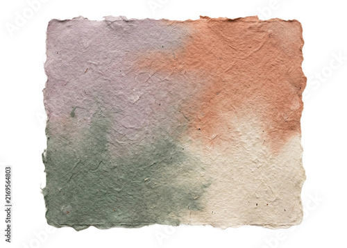 Handmade Paper Texture Sheet with Muted Pastel Colors and Irregular Edges