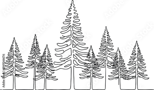Set of tree vector icons isolated on transparent background