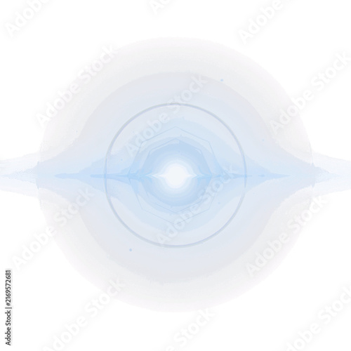 Cyan blue horizontal lens flare effect isolated on a transparent background