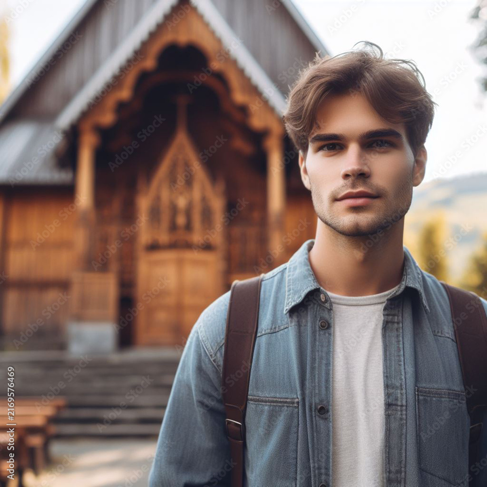 Fototapeta premium portrait of a handsome young man