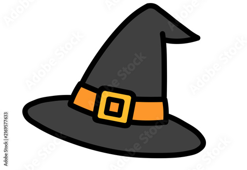 Witch hat with orange band Halloween icon transparent background