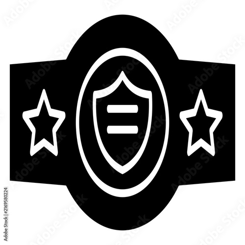 Championship belt glyph icon boxing champion award winner prize