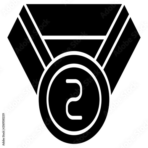 Second place medal icon 2st place champion neck ribbon award