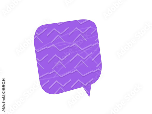 Purple speech bubble icon with a zigzag pattern design