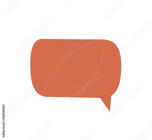 Simple orange speech bubble icon for chat and communication