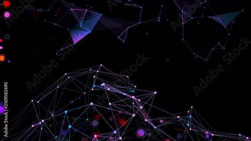 Connected Plexus Infrastructure with Dynamic Links Molecular Geometry Information Exchange for Technology Background Concept Visualization Loop