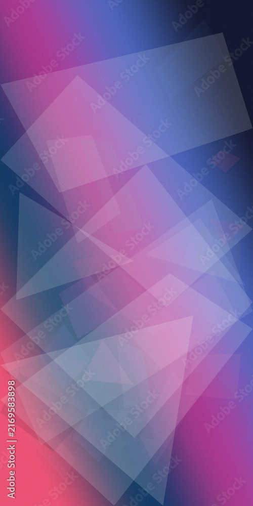 Fototapeta premium Layered translucent polygons overlap in a luminous blue, violet, and magenta composition, creating a sleek futuristic mood suited to websites, presentations, branding, and digital covers.
