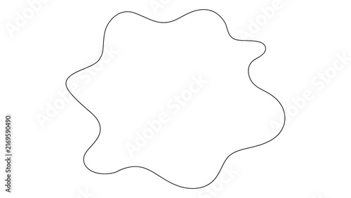 Abstract organic blob shape on white background.
