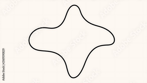 Abstract organic shape illustration white background.