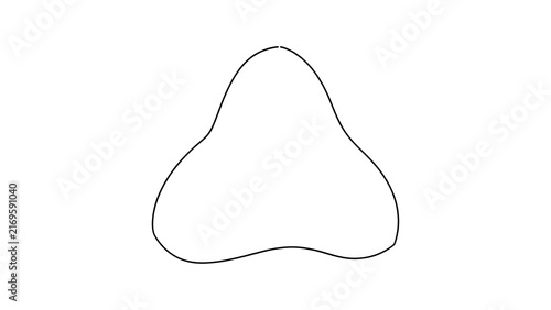 Abstract organic shape on white background.