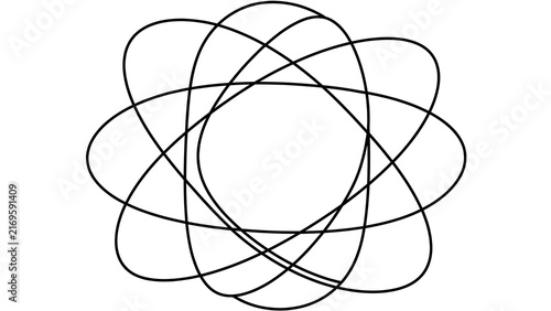 Abstract overlapping circles design white background.