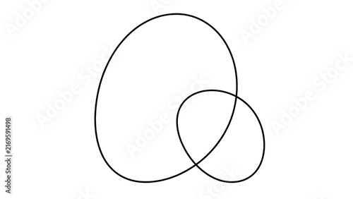Abstract overlapping circles on white background.