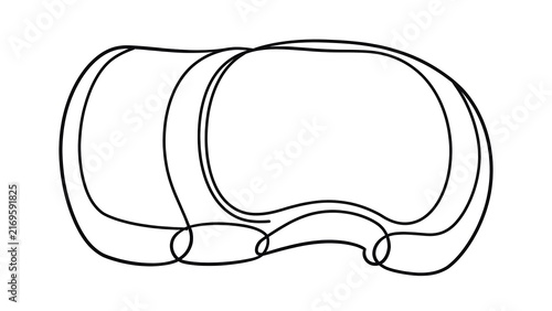 Abstract overlapping loops design white background.