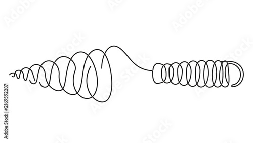 Abstract wave line art on white background.