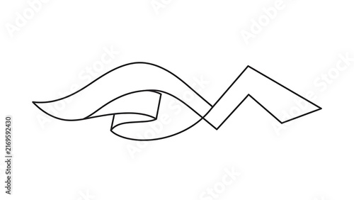 Abstract wave line art on white background.