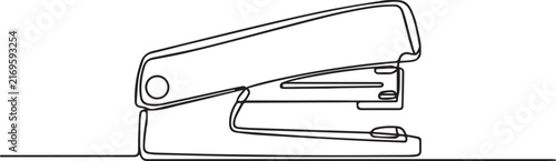 Continuous Line Drawing of an Office Stapler. 