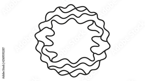 Abstract wavy circular design white background.