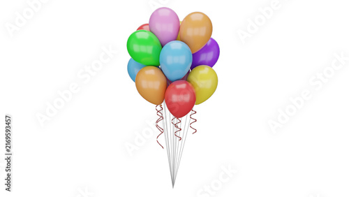 3d rendering colorful balloons