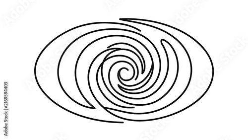 Abstract spiral design on white background.