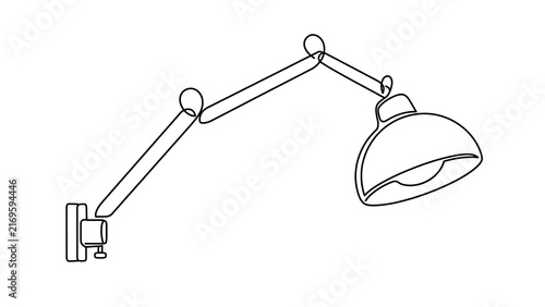 Adjustable desk lamp on white background.