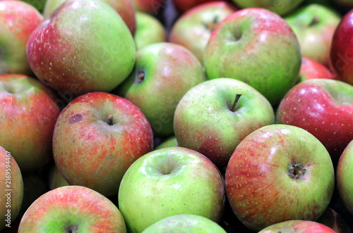 Fresh Green and Red Apples Pile of Organic Fruit for Market