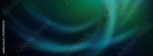 Abstract aurora borealis background with teal and green light waves. Ethereal northern lights texture. Dark atmospheric glow for digital art.