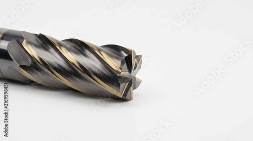 Industrial metal drill bit featuring sharp spiral flutes and gold carbide coating for high precision heavy duty engineering manufacturing tasks